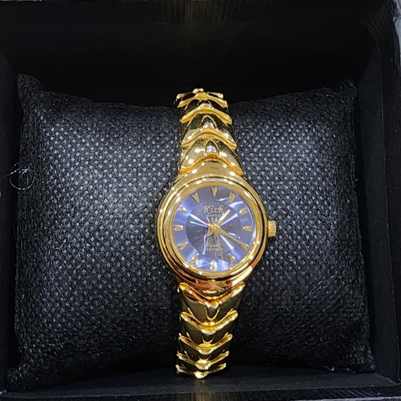 KISH Gold and Blue Women's Wristwatch - Picture 1 of 3